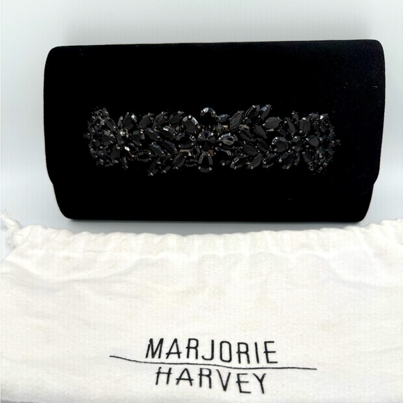 Marjorie Harvey Handbags - Velvet Clutch with Jeweled Handle by Marjorie Harvey NWOT